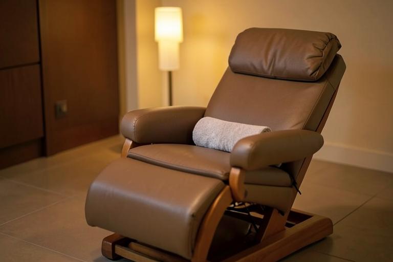 Reclining chair and bolster set up for head, scalp and neck therapy